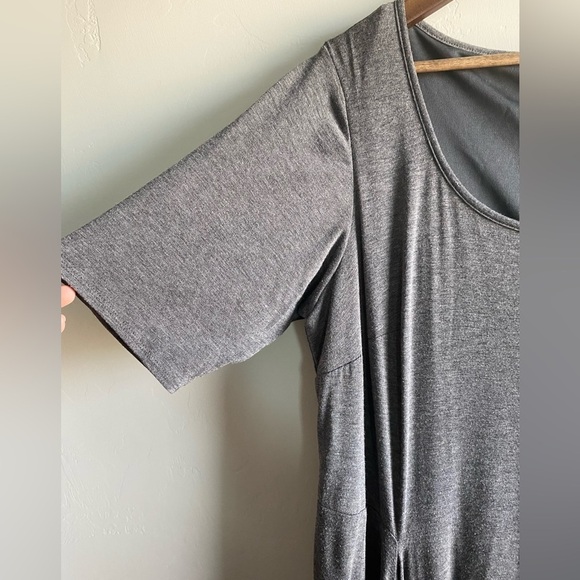 Signature by Robbie Bee - Grey Shark-bite hem Jersey Dress - Picture 2 of 10